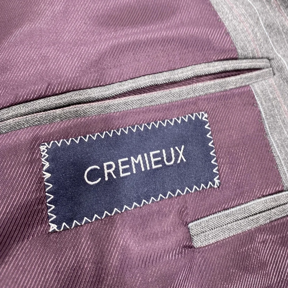 Cremieux Loro Piana Suit Jacket Mens 46 Gray Wool Blazer Single-Breasted‎